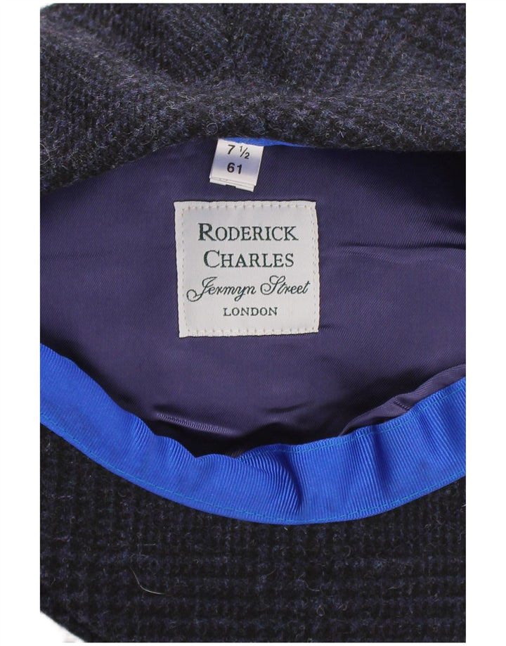 Roderick Charles Boné masculino liso XL azul marinho xadrez lã clássico