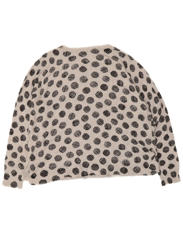 Suéter feminino Marks & Spencer com gola canoa Reino Unido 18 XL bolinhas cinza