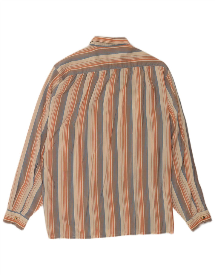 Camisa feminina Angelo Santagostino UK 10 pequena listrada multicolorida
