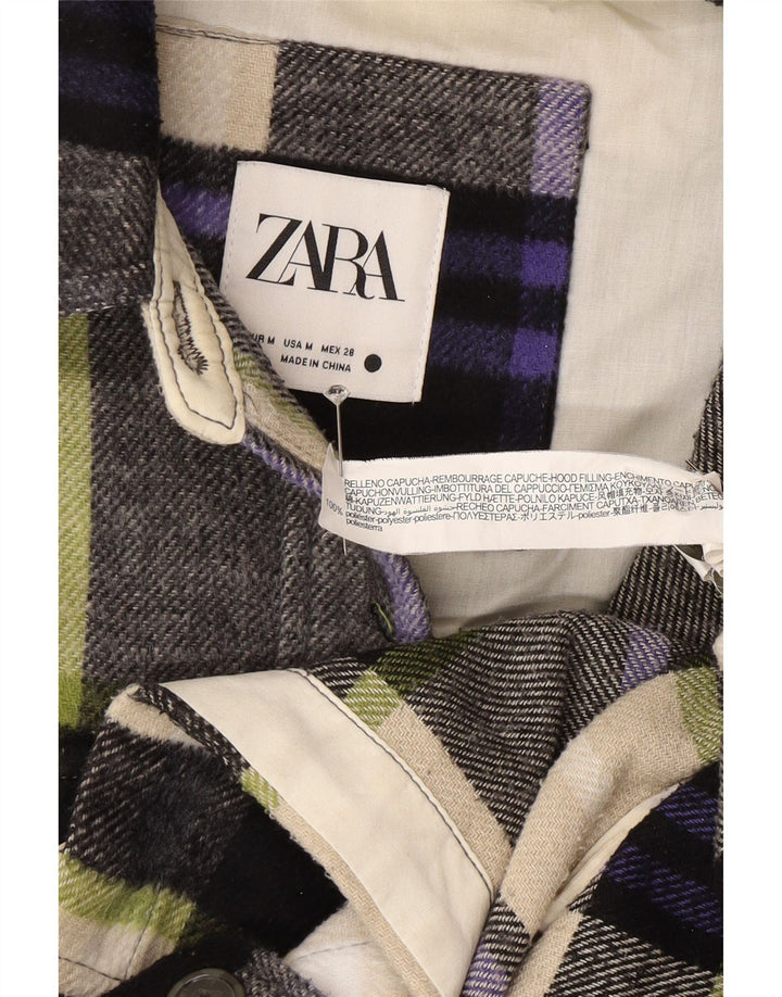 Vestido camisa feminino grande de manga comprida Zara Reino Unido 14 médio multicolorido
