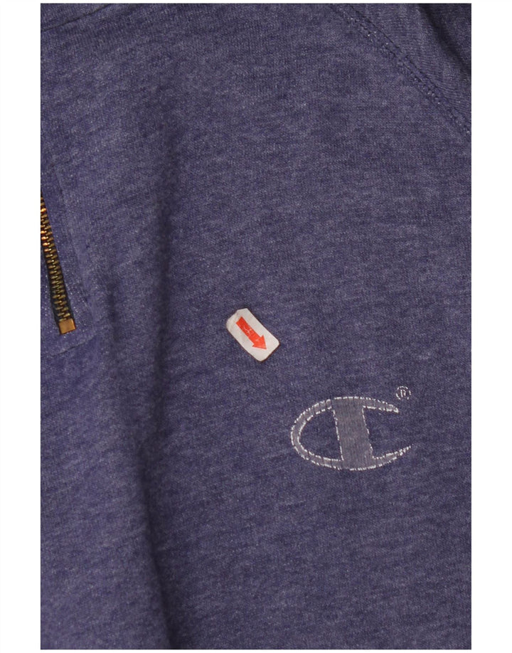 CHAMPION Suéter masculino com zíper e gola média azul marinho