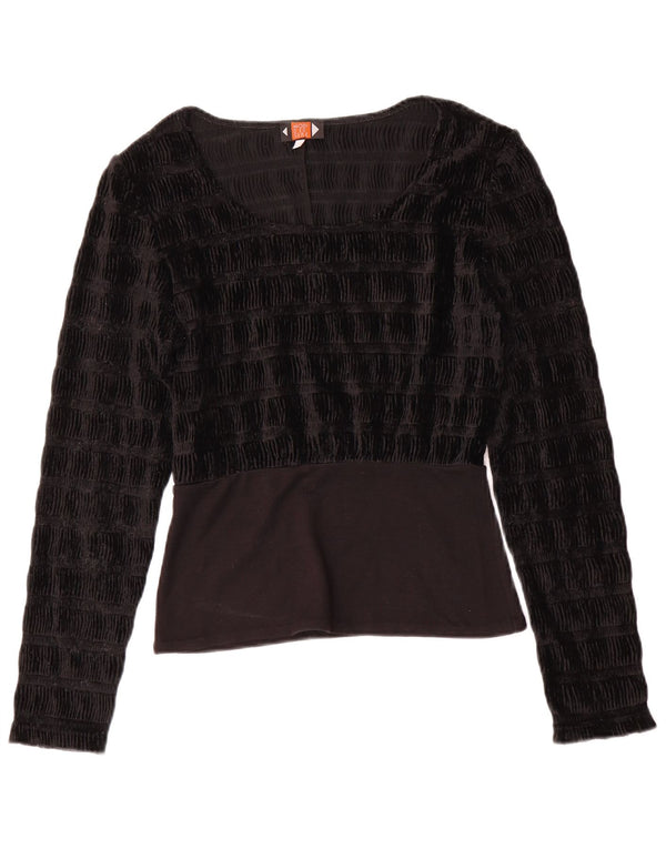 Blusa feminina vintage UK 10 pequena preta