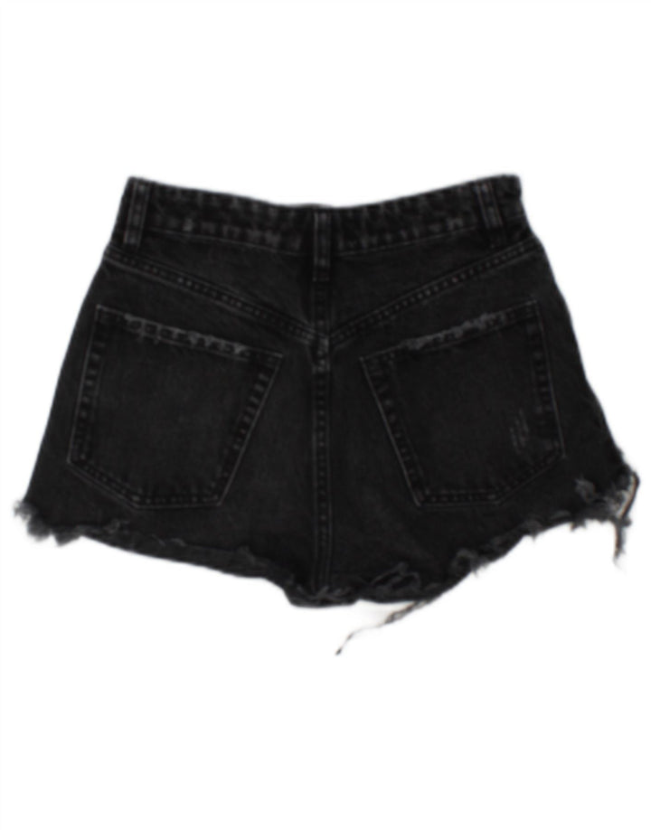 Zara Shorts jeans feminino desgastado EU 34 2XS W24 cinza
