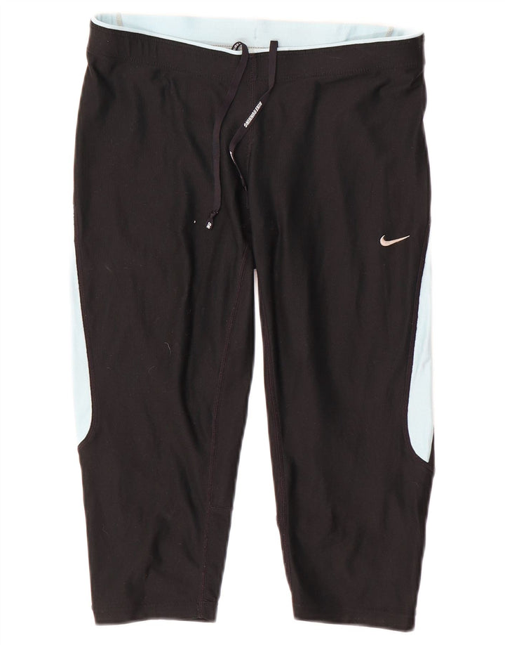 Leggings Nike Capri Femininas UK 10 Pequenas Pretas Colorblock