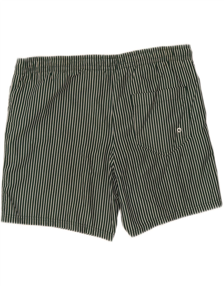 Benetton Calção de banho masculino grande listrado verde