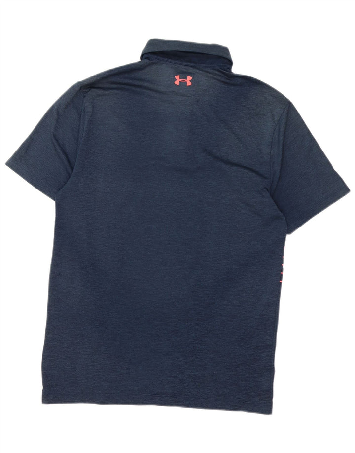 Camisa polo masculina Under Armour pequena listrada azul marinho