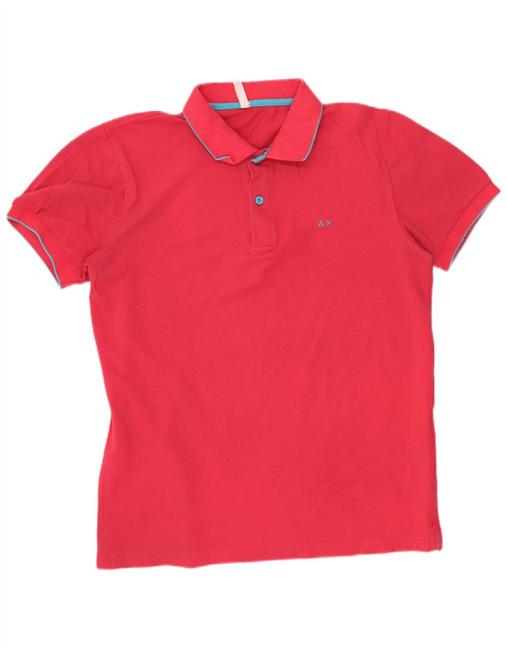 Camisa polo masculina Sun68 médio algodão rosa