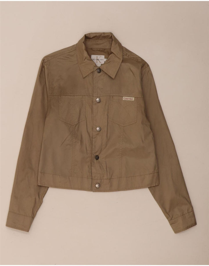 Jaqueta bomber masculina Calvin Klein Jeans pequena bege poliéster