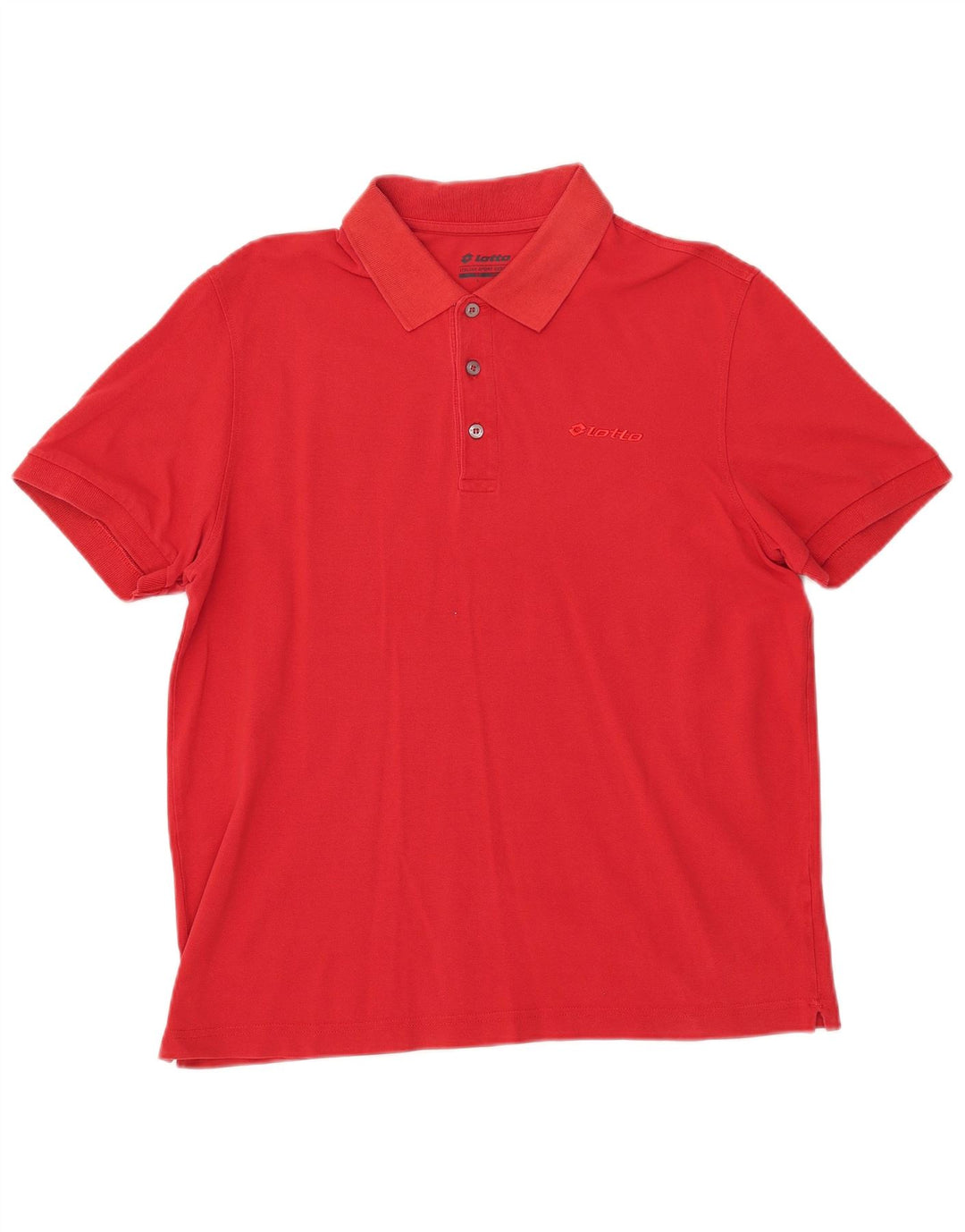 Camisa polo masculina LOTTO de algodão vermelho médio