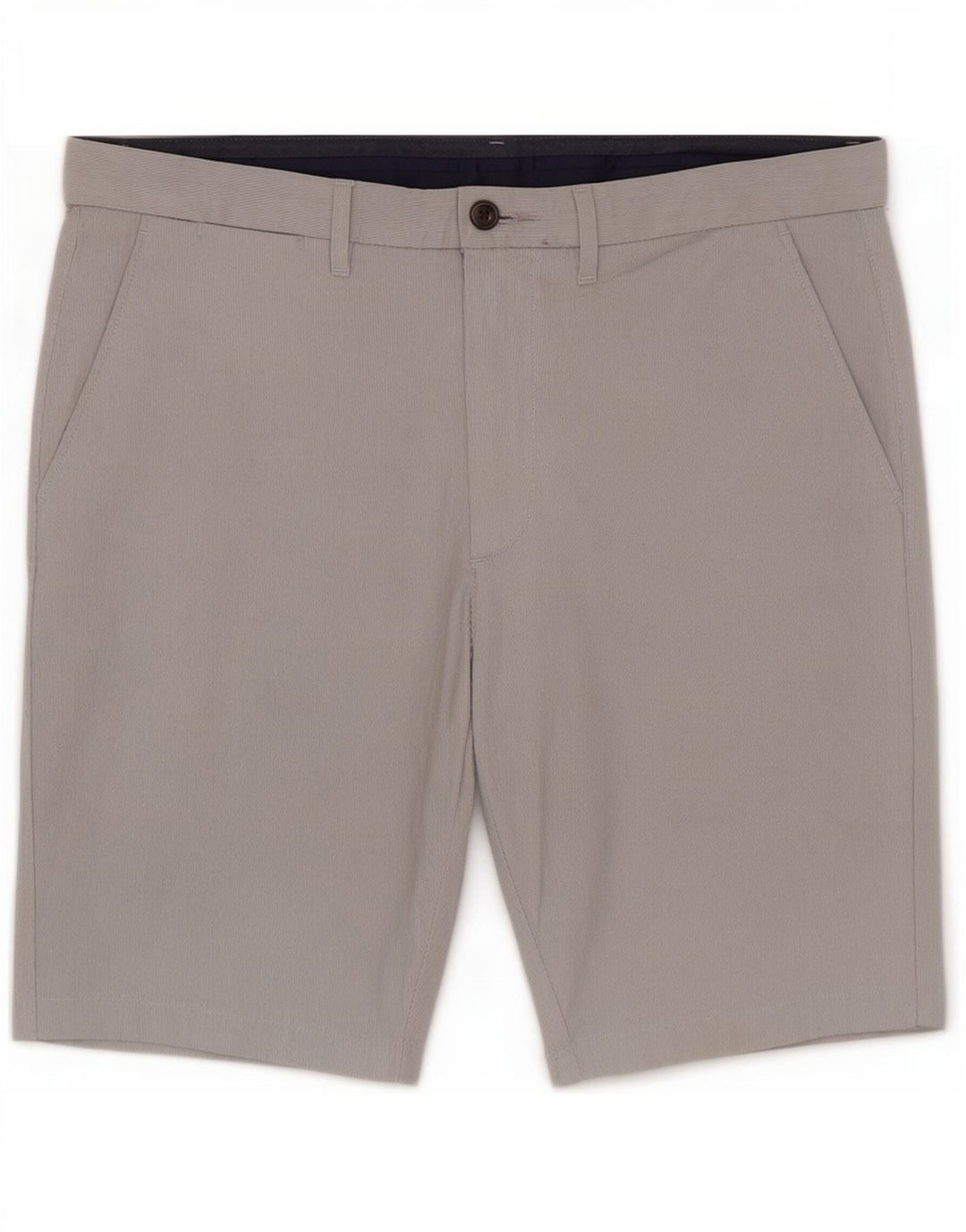 Shorts chino masculino Marks & Spencer W32 algodão listrado cinza médio