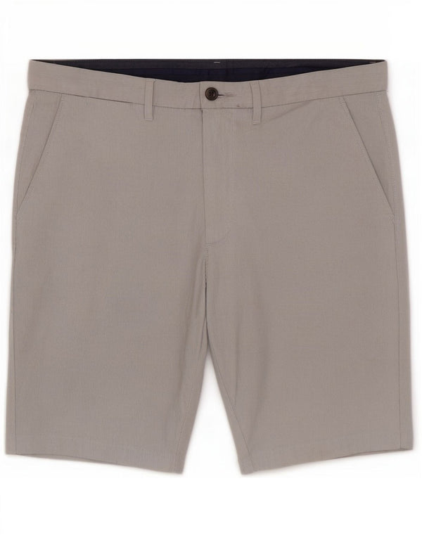 Shorts chino masculino Marks & Spencer W32 algodão listrado cinza médio