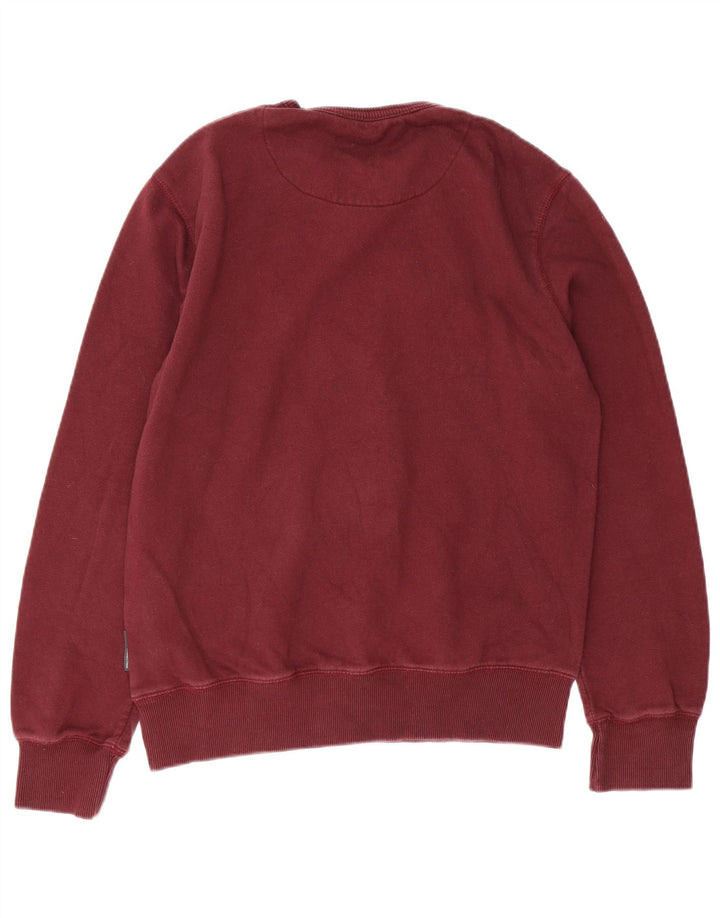 FRENCH CONNECTION Moletom masculino Jumper Médio Algodão Borgonha