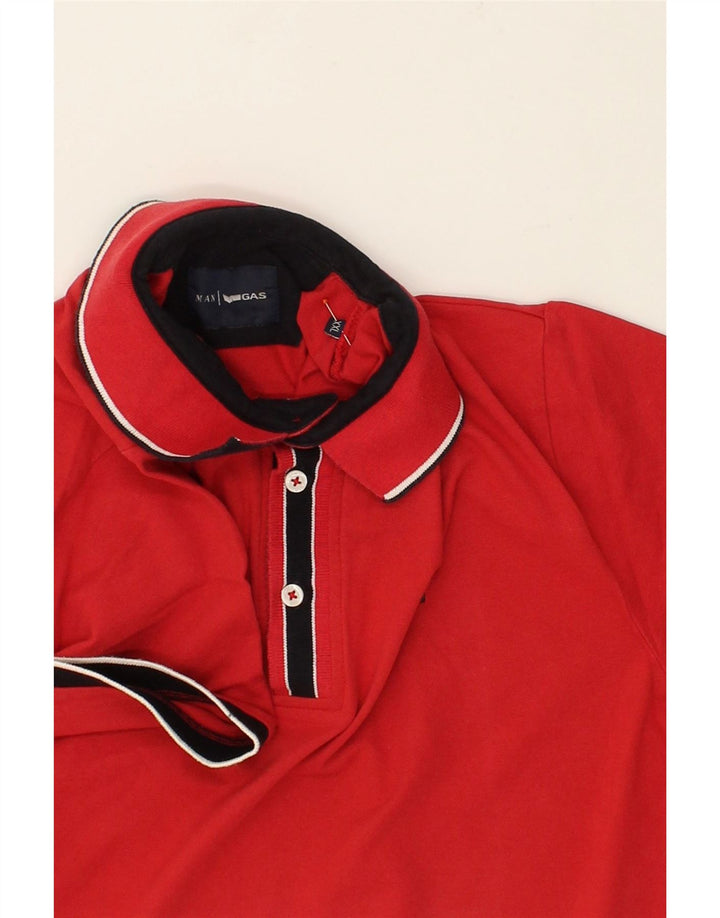 GAS Mens Polo Shirt 2XL Red Cotton | Vintage Gas | Thrift | Second-Hand Gas | Used Clothing | Messina Hembry 