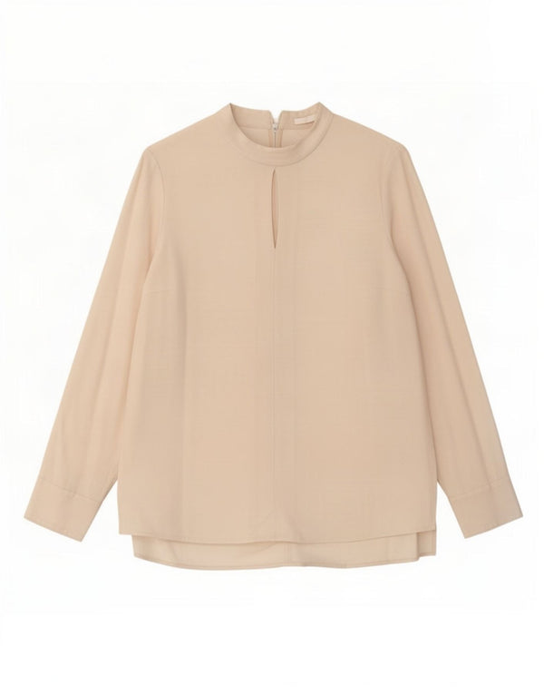 Blusa feminina de manga comprida Hugo Boss UK 12 médio off white acetato