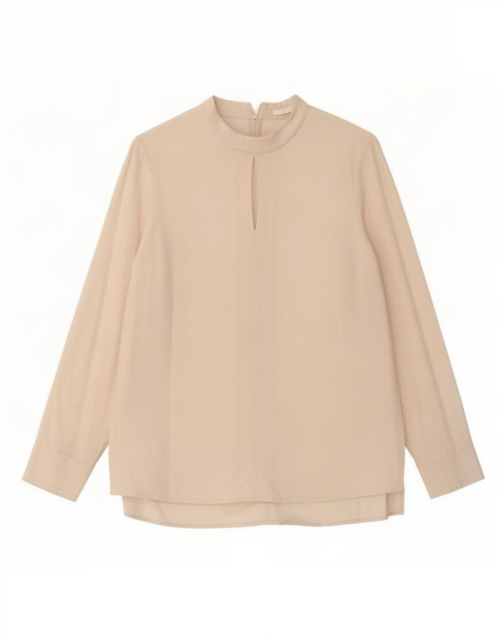 Blusa feminina de manga comprida Hugo Boss UK 12 médio off white acetato