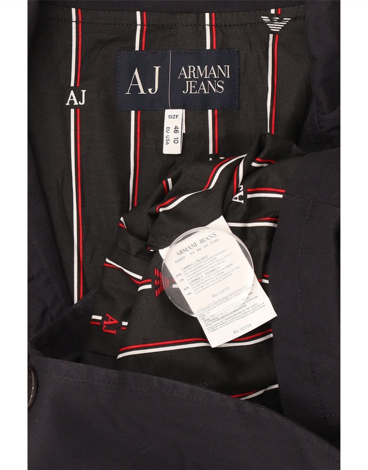 Jaqueta Blazer Feminina Armani Jeans Crop 1 Botão EUA 10 Grande Azul Marinho