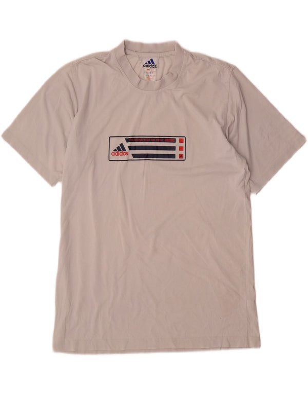 Adidas Mens Graphic T-Shirt Top UK 36/38 Pequeno Algodão Branco