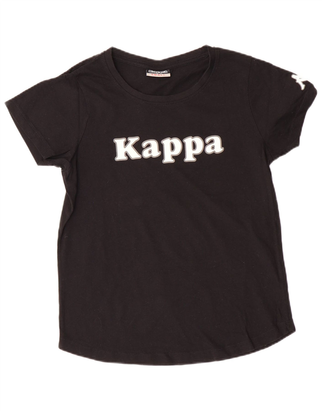 Camiseta feminina gráfica KAPPA UK 10 pequeno algodão preto