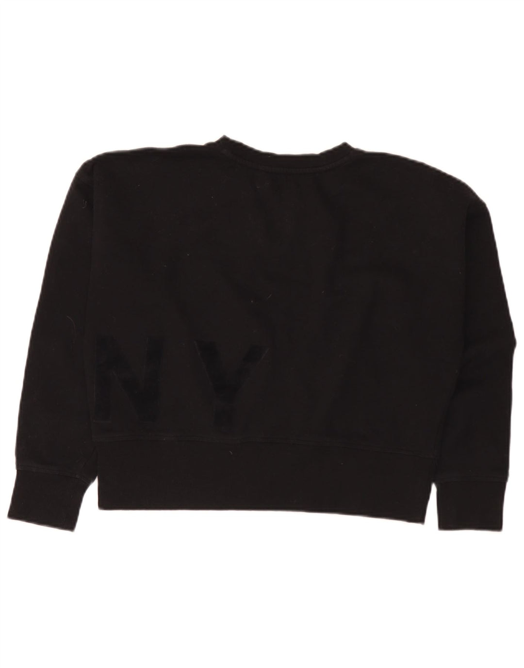 Suéter feminino Dkny com estampa oversized cropped Reino Unido 10 pequeno preto