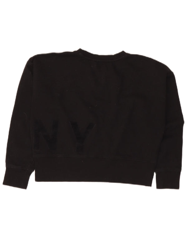 Suéter feminino Dkny com estampa oversized cropped Reino Unido 10 pequeno preto