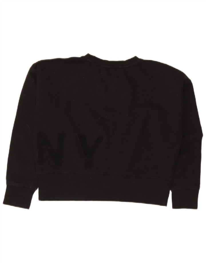 Suéter feminino Dkny com estampa oversized cropped Reino Unido 10 pequeno preto