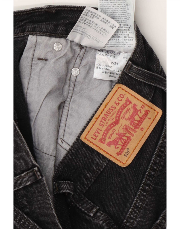 Shorts jeans feminino Levi's 501 W24 XS algodão cinza