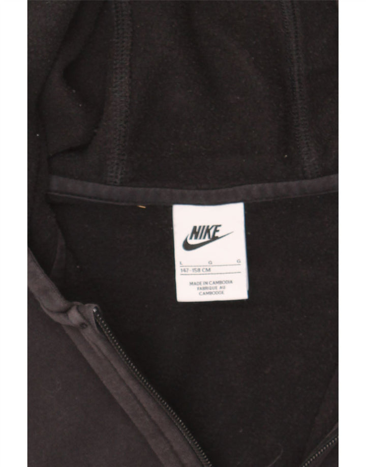 NIKE Boys Zip Hoodie Sweater 12-13 Years Large  Black Cotton Vintage Nike and Second-Hand Nike from Messina Hembry 