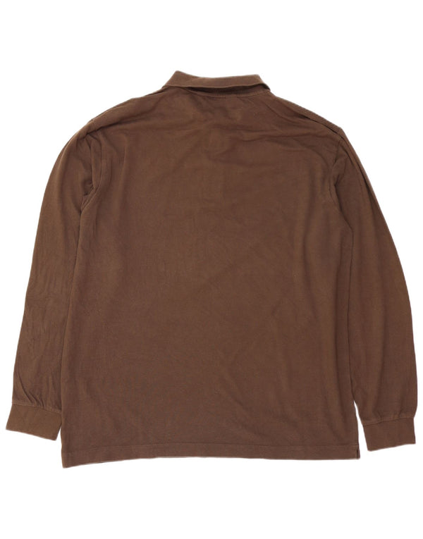 Camisa polo masculina de manga comprida Kappa XL algodão marrom