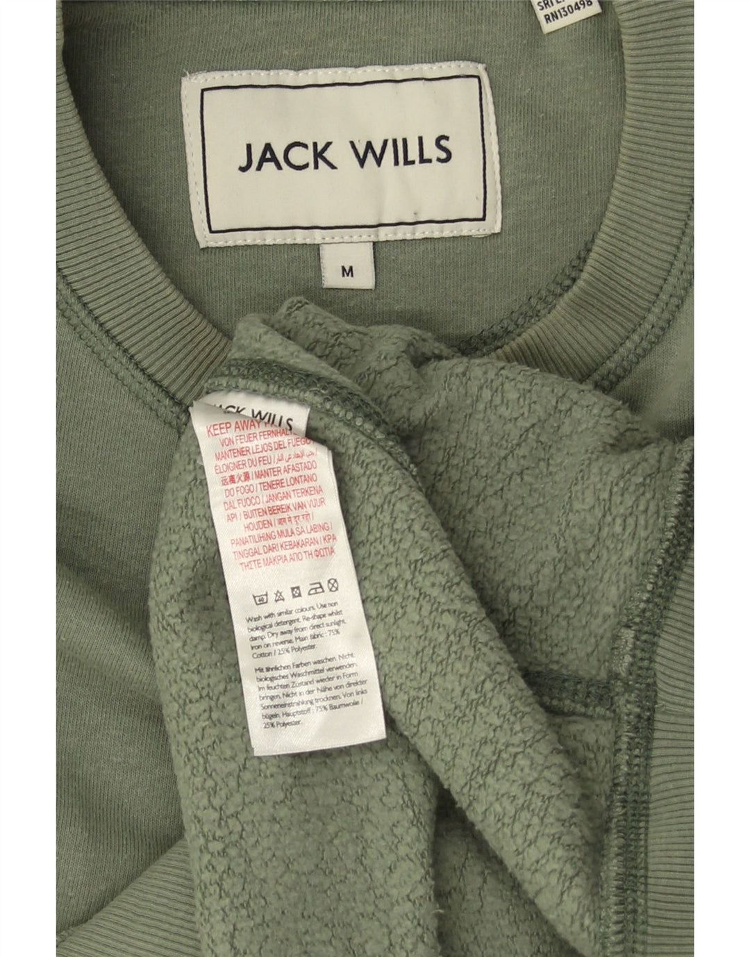 JACK WILLS moletom masculino jumper médio cáqui algodão