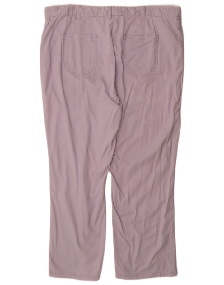 COTTON TRADERS Calça Chino Feminina Reta UK 22 3XL W40 L30 Roxo