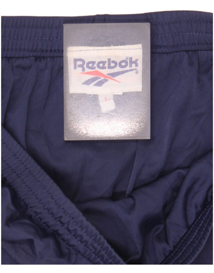 Shorts esportivos femininos Reebok UK 14 grande azul marinho poliamida