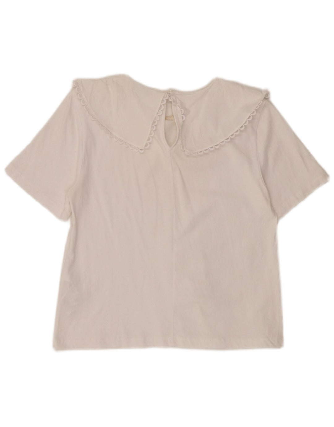 Blusa feminina Zara Top UK 14 grande algodão branco