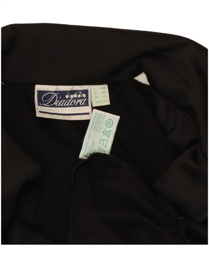 Diadora Mens Graphic Tracksuit Top Jacket UK 34 XS Poliéster Preto