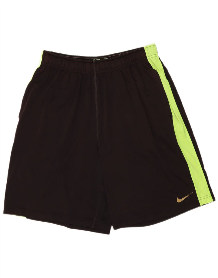 Shorts esportivos masculinos Nike Dri Fit grande poliéster colorblock preto