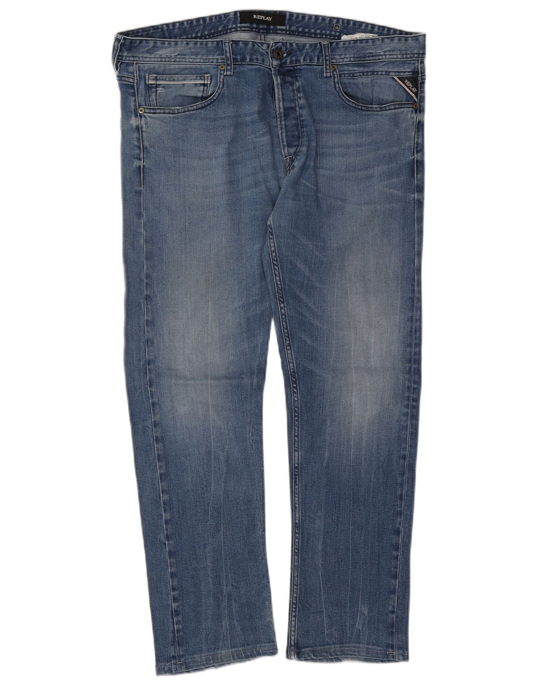 REPLAY Jeans retos masculinos W38 L29 algodão azul