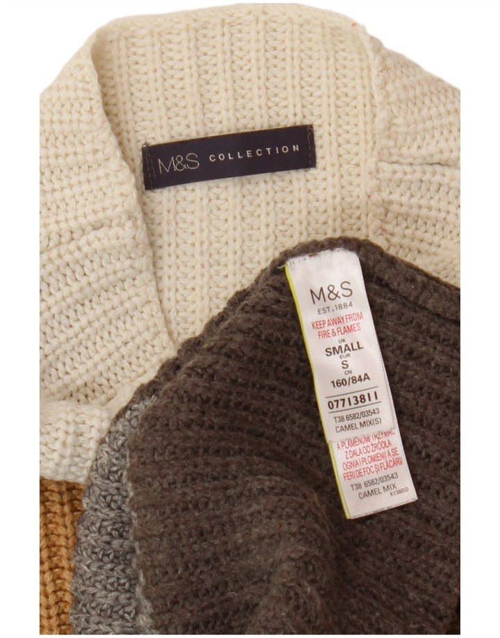 Suéter feminino Marks & Spencer com gola tartaruga Reino Unido 10 pequeno multicolorido