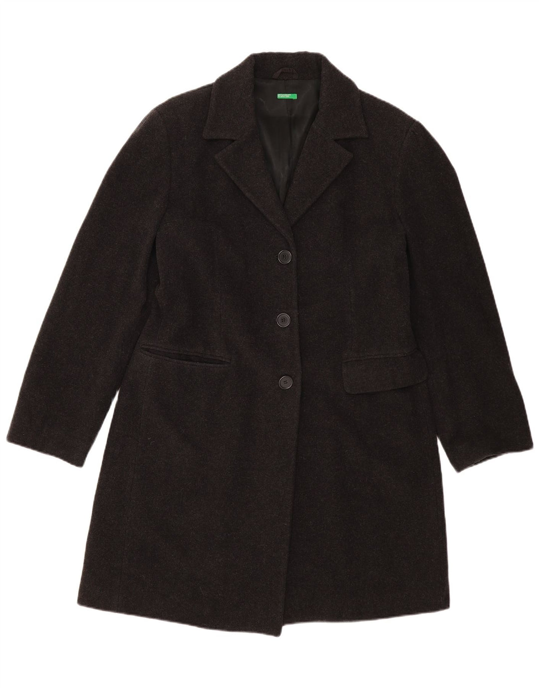 Sobretudo feminino BENETTON IT 48 XL lã preta