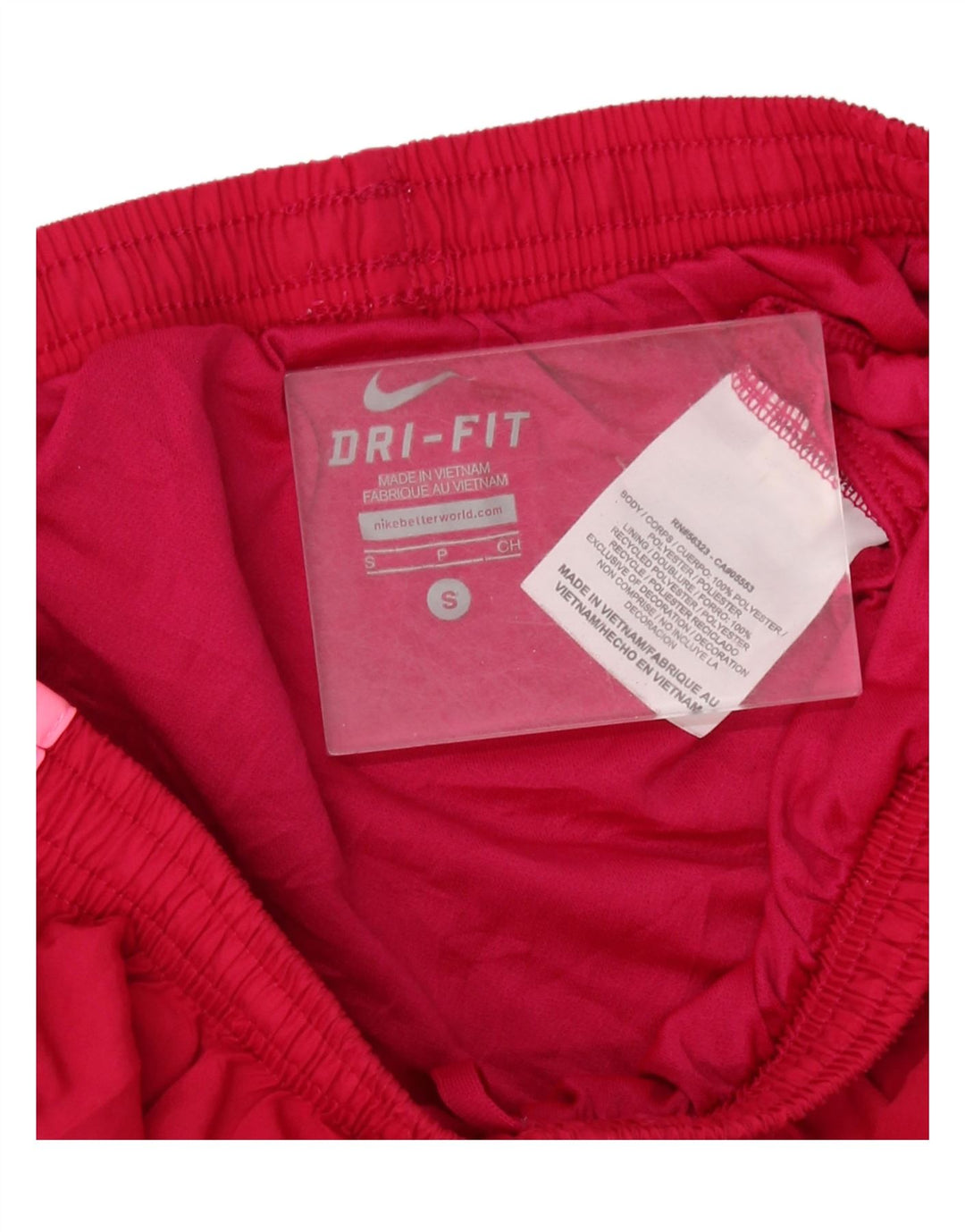 Shorts esportivos femininos NIKE Dri Fit UK 10 pequeno vermelho colorblock poliéster