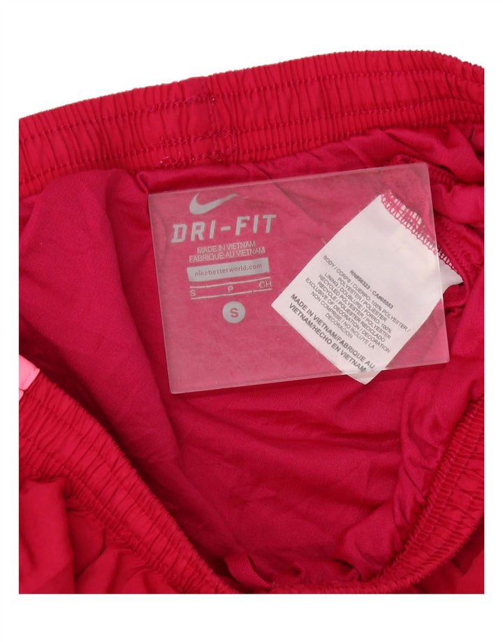 Shorts esportivos femininos NIKE Dri Fit UK 10 pequeno vermelho colorblock poliéster