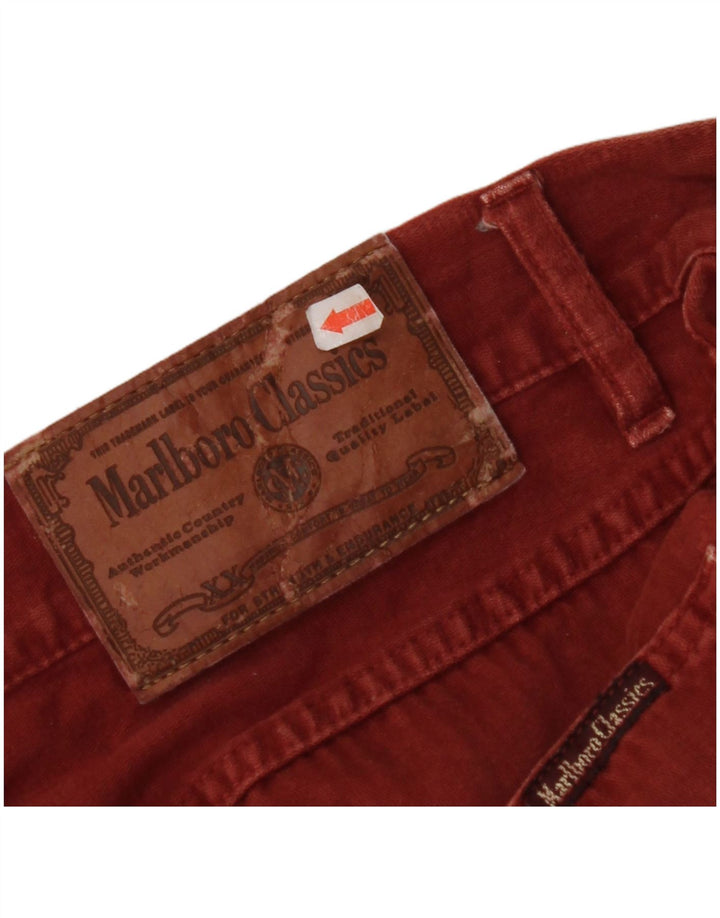 MARLBORO CLASSICS Calça masculina reta casual W33 L29 algodão marrom