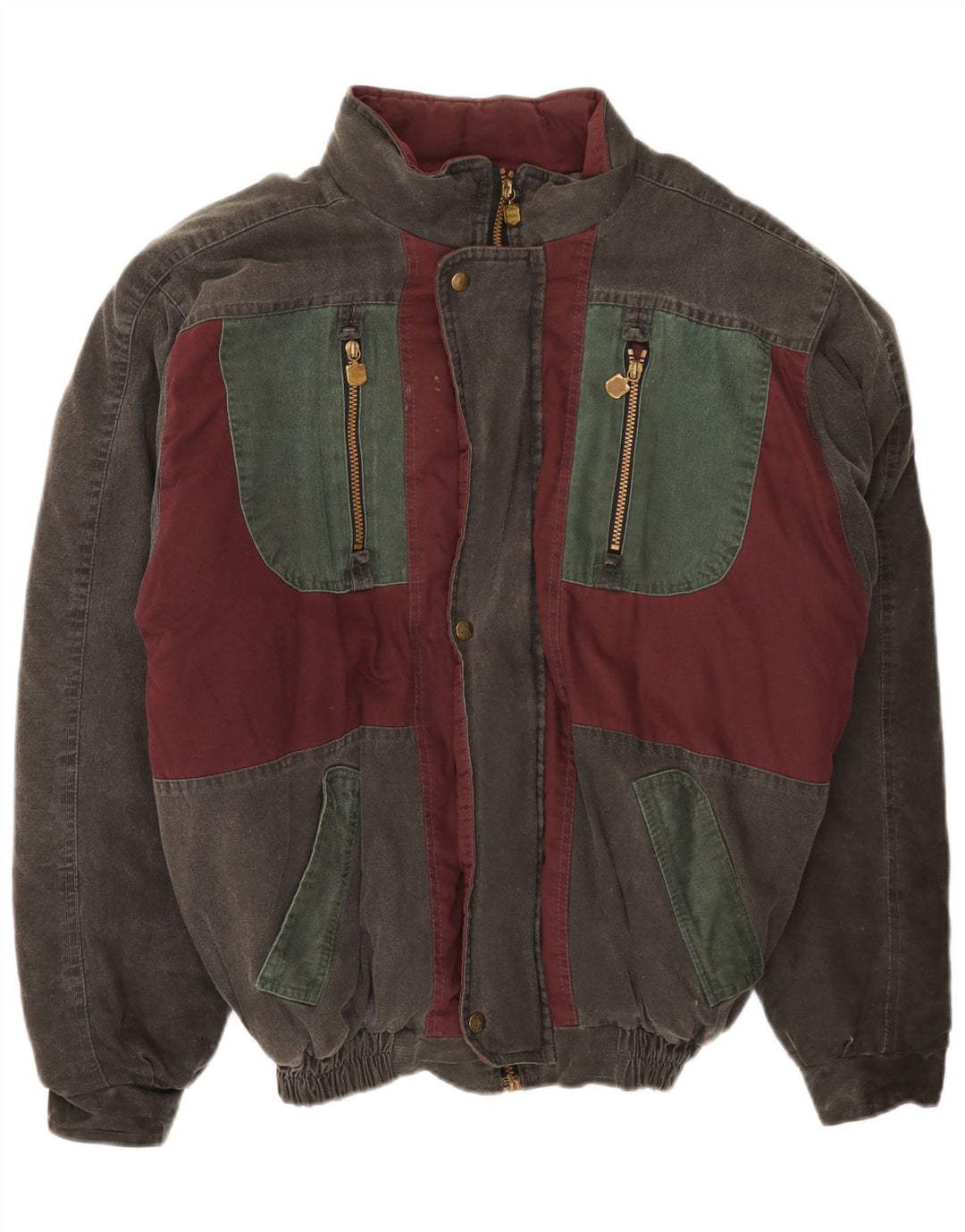 Jaqueta masculina Whisper Bomber acolchoada Reino Unido 40 grande bloco colorido verde