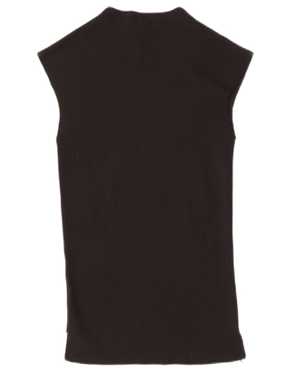 Zara Womens Vest Top UK 8 Pequeno Preto