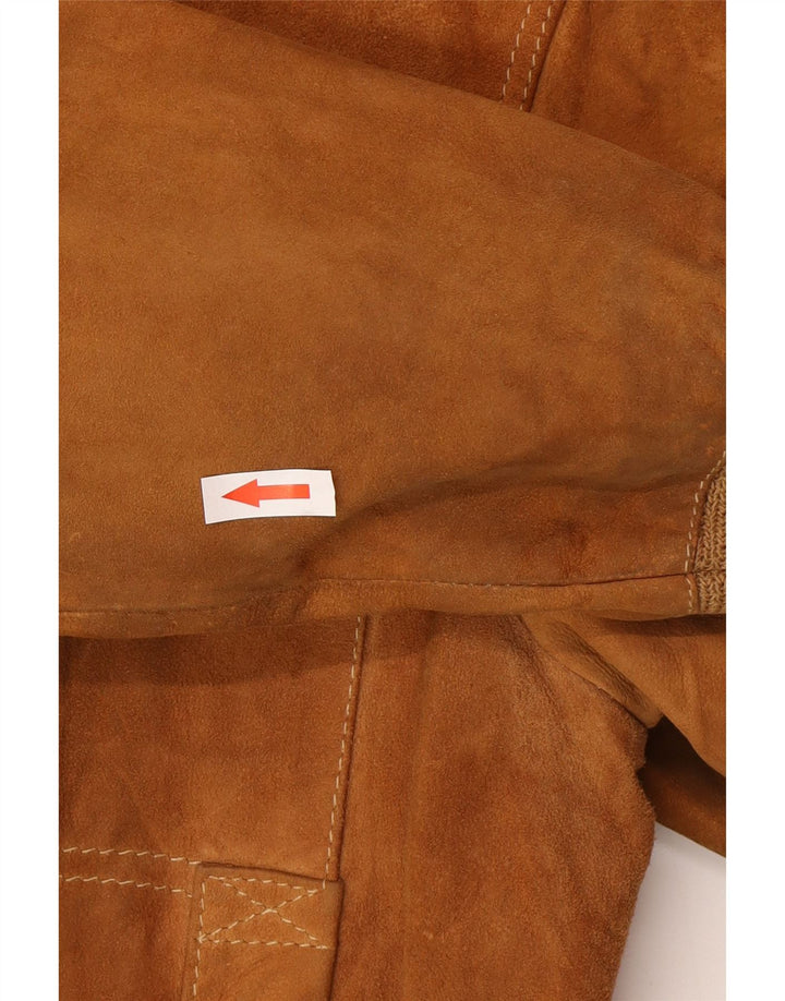 Jaqueta bomber masculina vintage de camurça IT 48 marrom médio