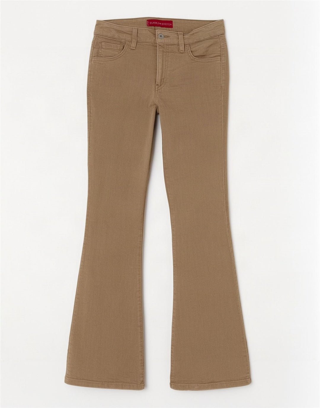 Calça feminina Levi's Stretch Flare Corduroy US 5 Médio W30 L30 Bege
