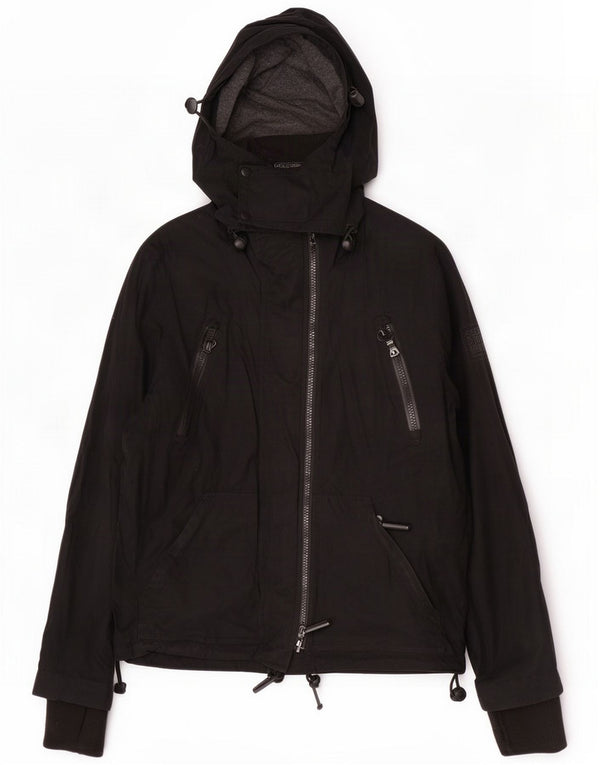 Casaco corta-vento feminino com capuz Superdry UK 42 XL Poliéster preto