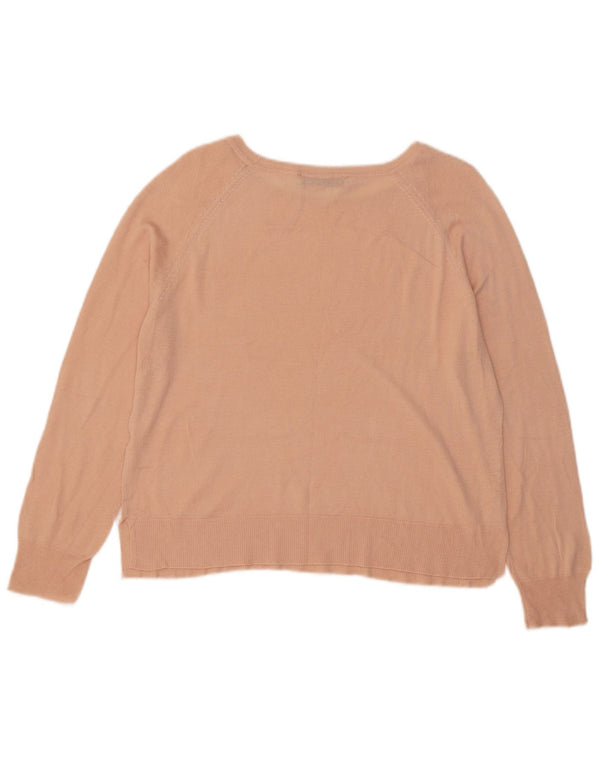 Zara Womens Oversized Boat Neck Jumper Sweater UK 10 Small Pink