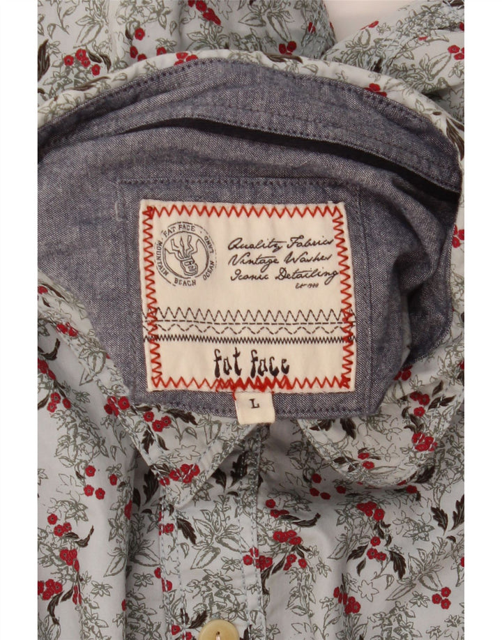 Camisa masculina Fat Face grande cinza floral