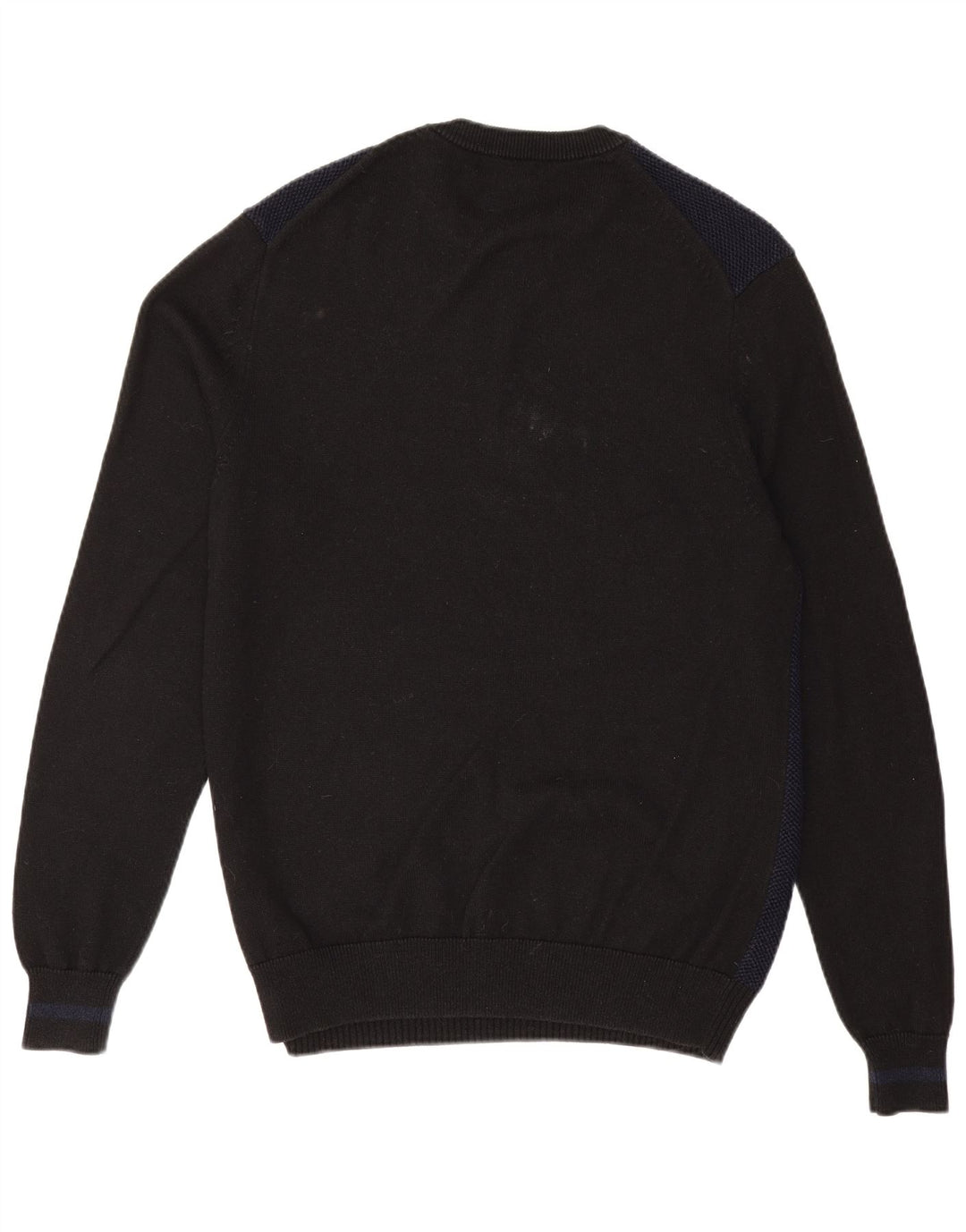 Suéter masculino Fred Perry com gola redonda, grande lã colorblock azul marinho