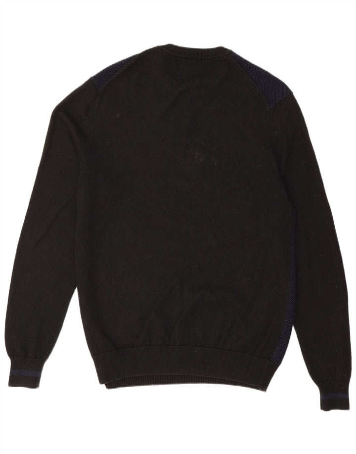 Suéter masculino Fred Perry com gola redonda, grande lã colorblock azul marinho