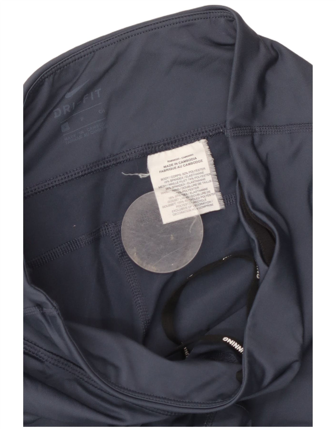 Leggings Nike Dri Fit Femininas UK 10 Pequenas Azul Marinho Poliéster